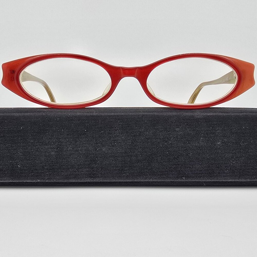 Francis Klein Paris Paola A05 Red Orange Oval Eyeglasses Frame w/ Case France